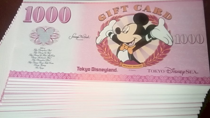 ディズニーギフトカード 1000円 1枚から40枚 販売率97％ 格安販売